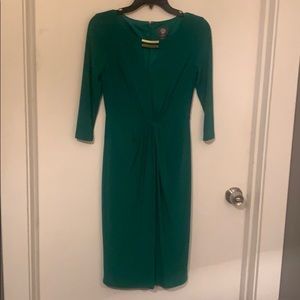 Emerald green Vince Camuto 3/4 length sleeve dress